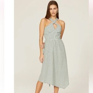 Green geo print halter dress by Love Whit, by Whitney Port
